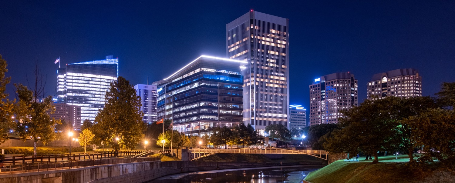 Richmond Virginia river city skyline 