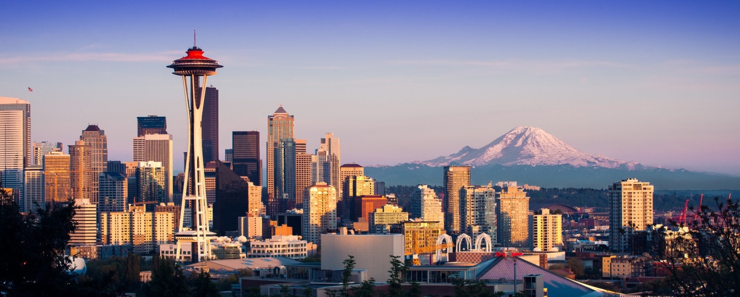 Seattle space needle city skyline 