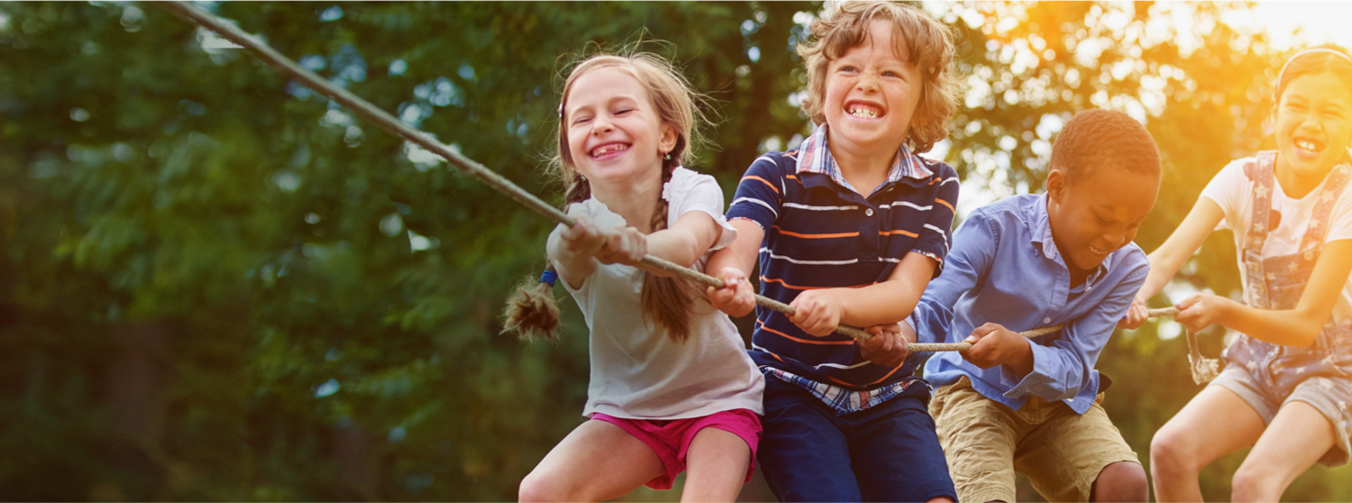 Kids playing tug-a-war