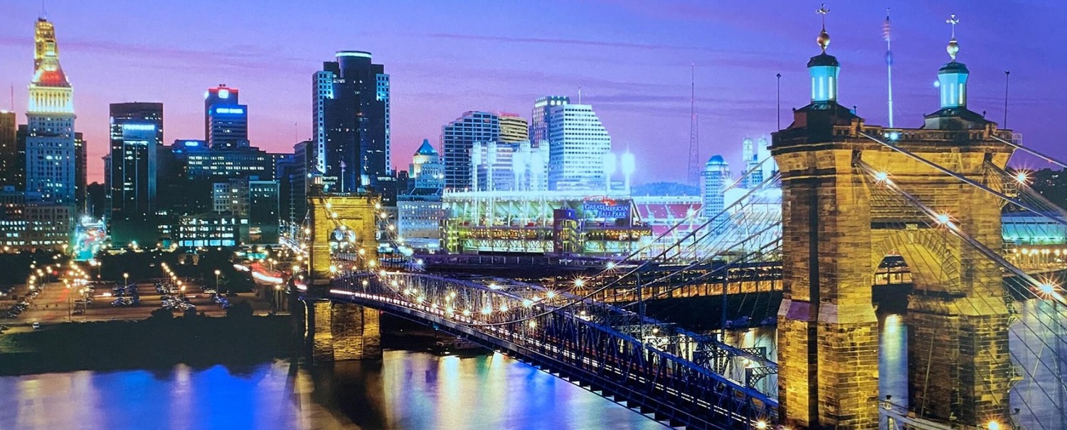 Cincinnati Bridge city skyline