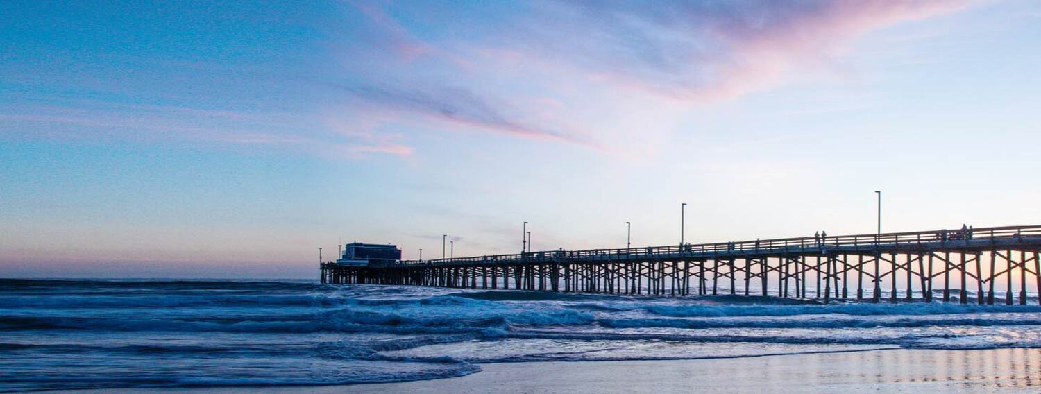 Walkway over Newport Beach in Orange County