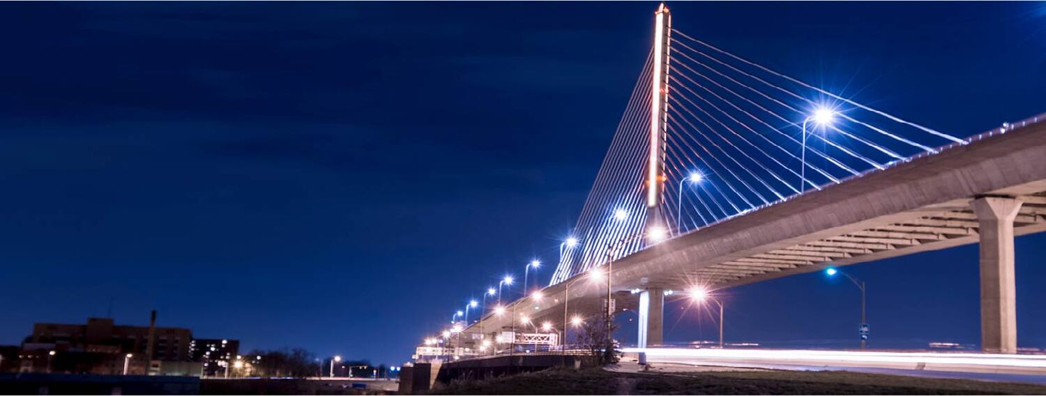 Traffic bridge in Toledo