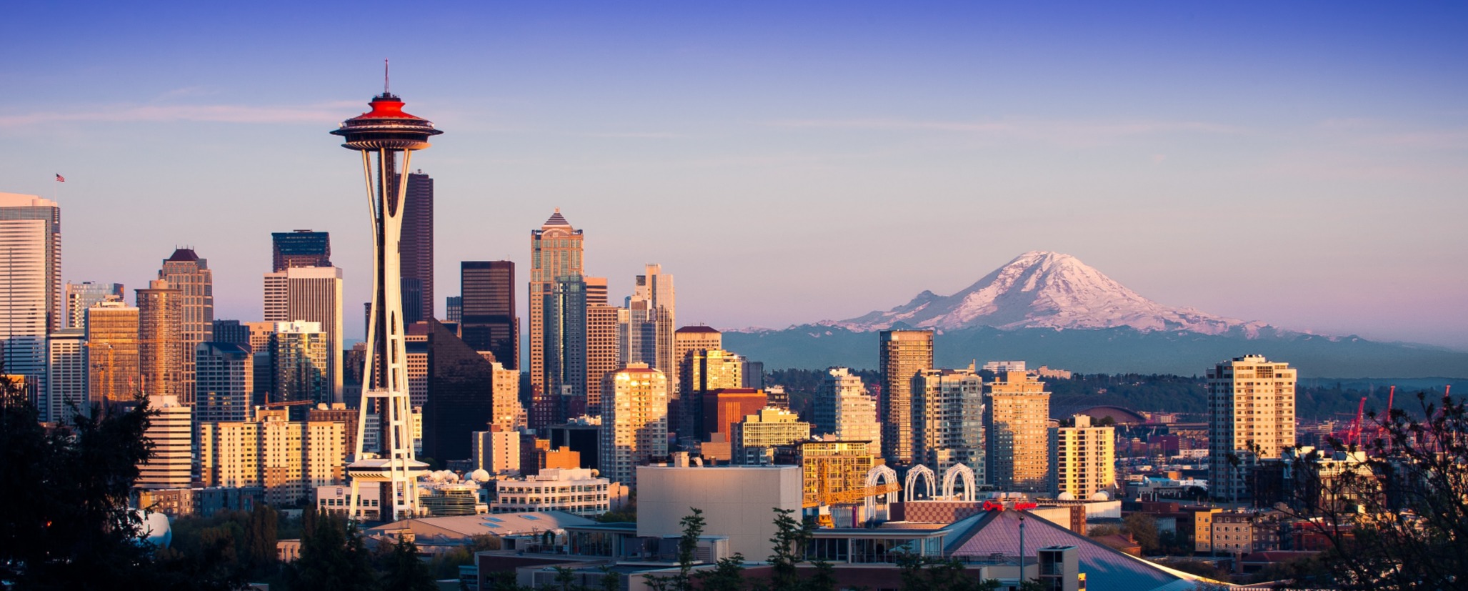 Seattle space needle city skyline