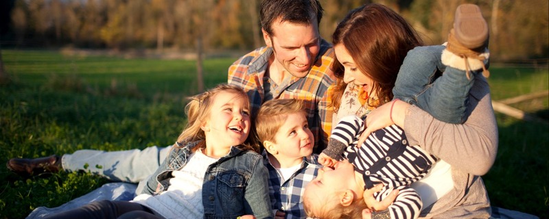 Family having fun outdoors.