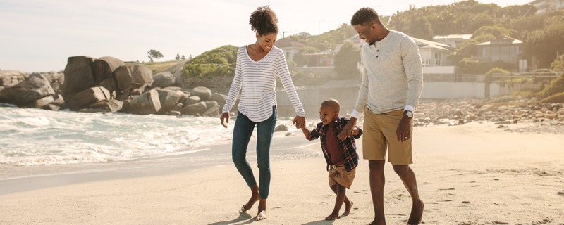 Family time at the beach