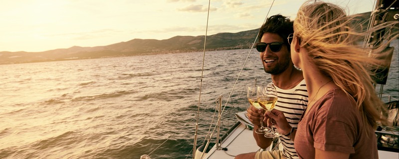 Couple on boat. 
